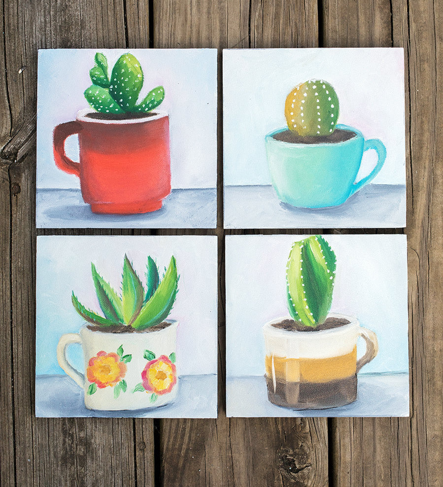 easy succulent acrylic painting Succulent Painting