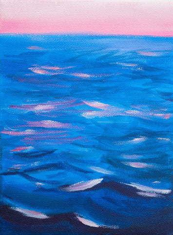Lake Michigan Sunrise Painting - Original Oil Painting - april bern art & photography