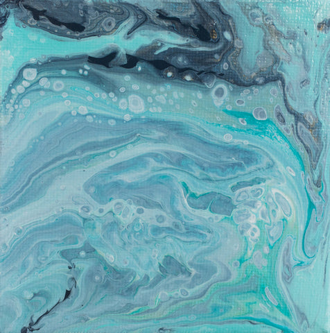Underwater - 4x4 Abstract Acrylic Painting - april bern art & photography