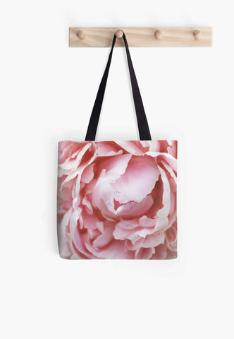 Ready to Ship - 16x16 Pink Peony Photo Canvas Tote Bag - april bern art & photography