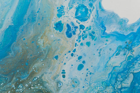 Ocean Abstract Art - 10 x 10 Blue Acrylic Painting - april bern art & photography