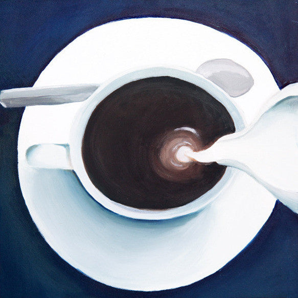 Coffee & Cream Original Oil Painting 12"x12" - april bern art & photography