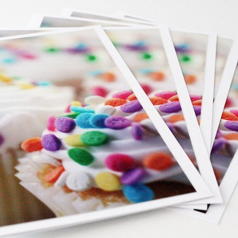 Cupcake Photo Notecards-Set of 5 Blank Cupcake Greeting Cards - april bern art & photography
