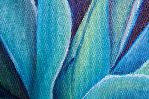 Blue Agave Original Oil Painting 5x7 - april bern art & photography