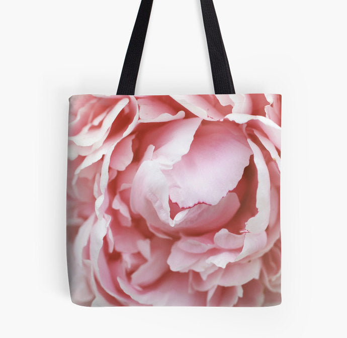 Pink Peony Floral Tote Bag