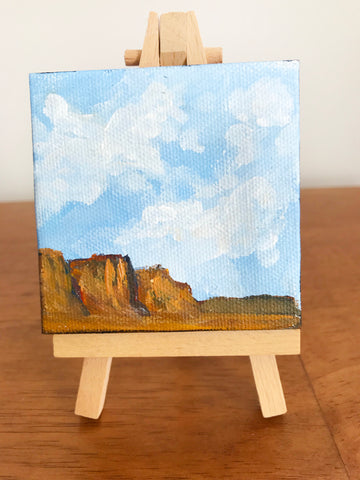 Southwest Landscape Original Acrylic Painting - 3x3 Tiny Art - april bern photography