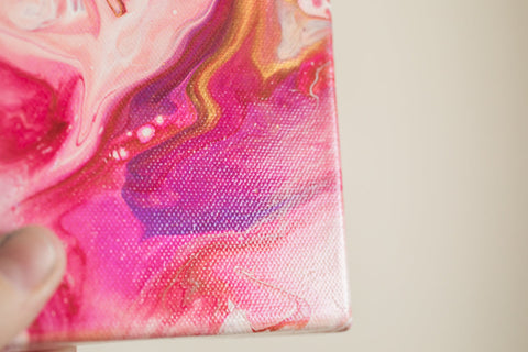 Small Pink Abstract Painting - 4x4 Pink Abstract Art - april bern art & photography
