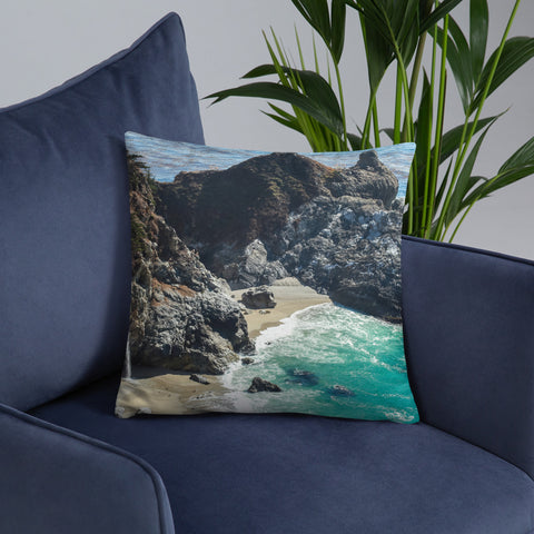 Big Sur Waterfall Decorative Throw Pillow - april bern photography