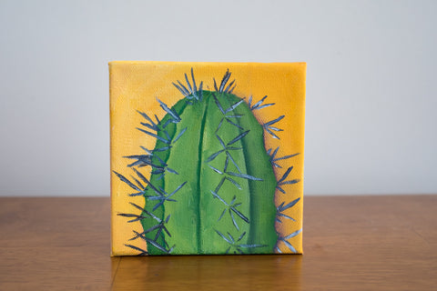 Cactus Art - 6x6 Oil Painting - april bern art & photography