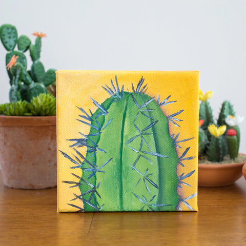 Cactus Art - 6x6 Oil Painting - april bern art & photography