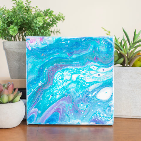 Colorful Milky Way Abstract Art - 6x6 Acrylic Painting