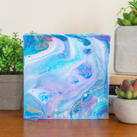 Colorful Galaxy Abstract Art - 6x6 Acrylic Painting