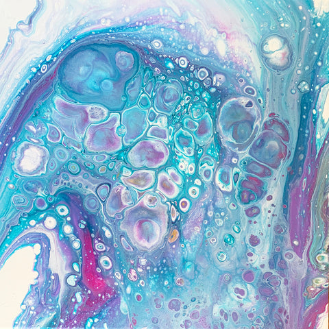 Nebula Abstract Art - 12x12 Acrylic Painting - april bern photography