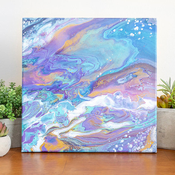 Convergence 12x12 outlets Reiki Infused Acrylic Pour Painting