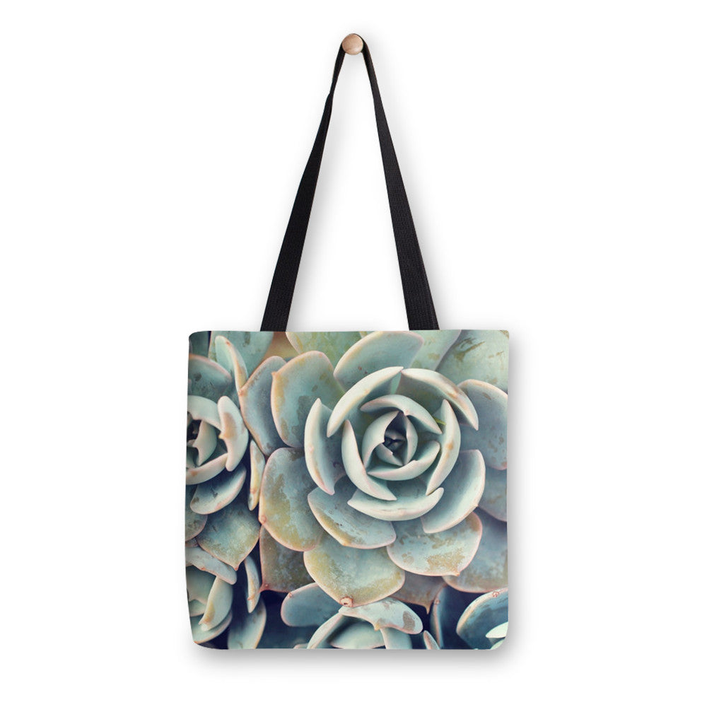 Ready to Ship - 16x16 Succulent Canvas Tote Bag - april bern art & photography