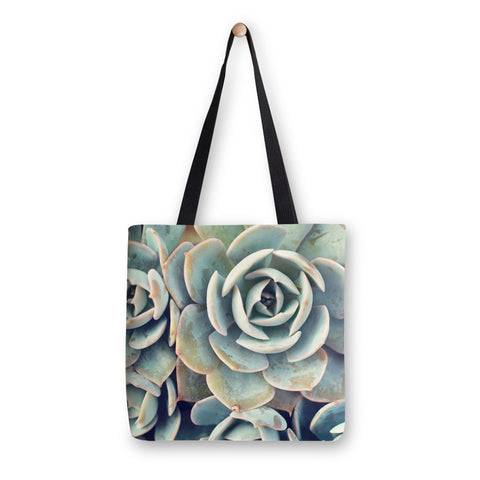 Ready to Ship - 16x16 Succulent Canvas Tote Bag