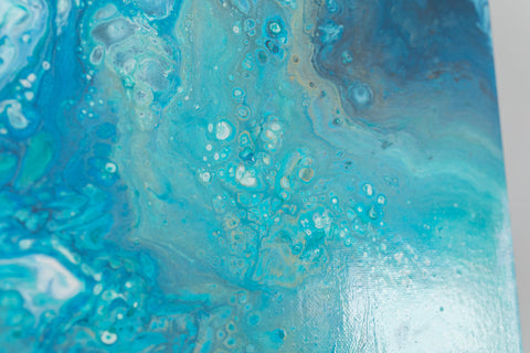 Tidepool Blue Abstract Art - 10x10 Acrylic Painting - april bern art & photography