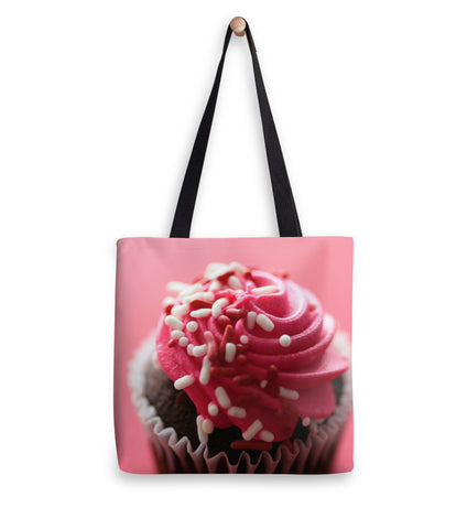 Pink Cupcake Fine Art Photo Canvas Tote Bag